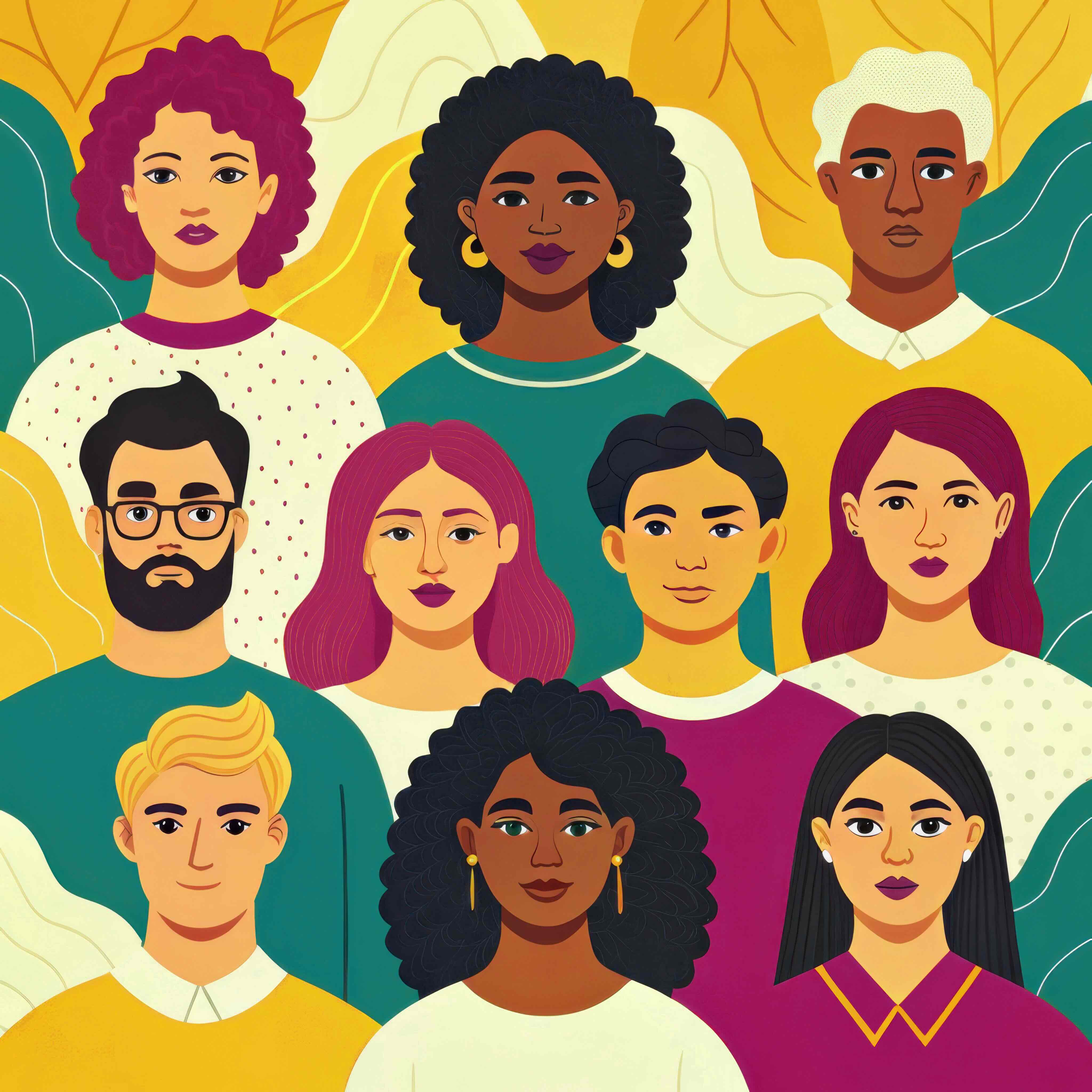 Illustration of people of many races and ethnicities